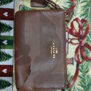 Coach Tan Leather Wristlet